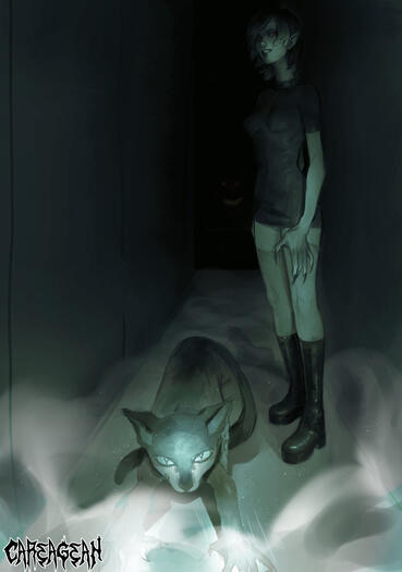 Miss Pencil Neck & Grinny Cat